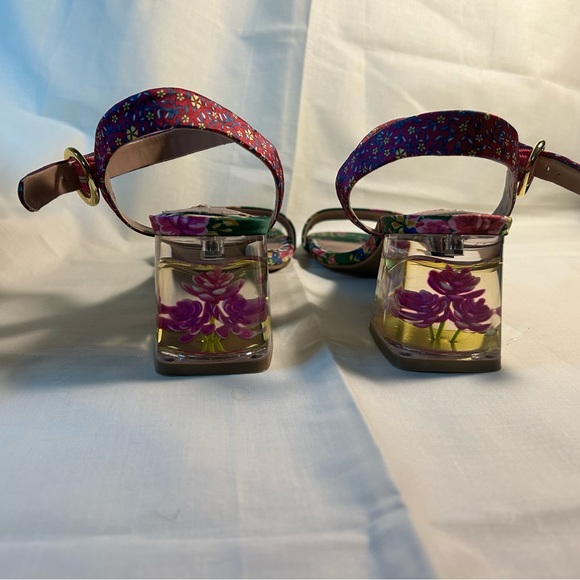Betsey Johnson Floral Heels with Clear Block Heel - Picture 3 of 6